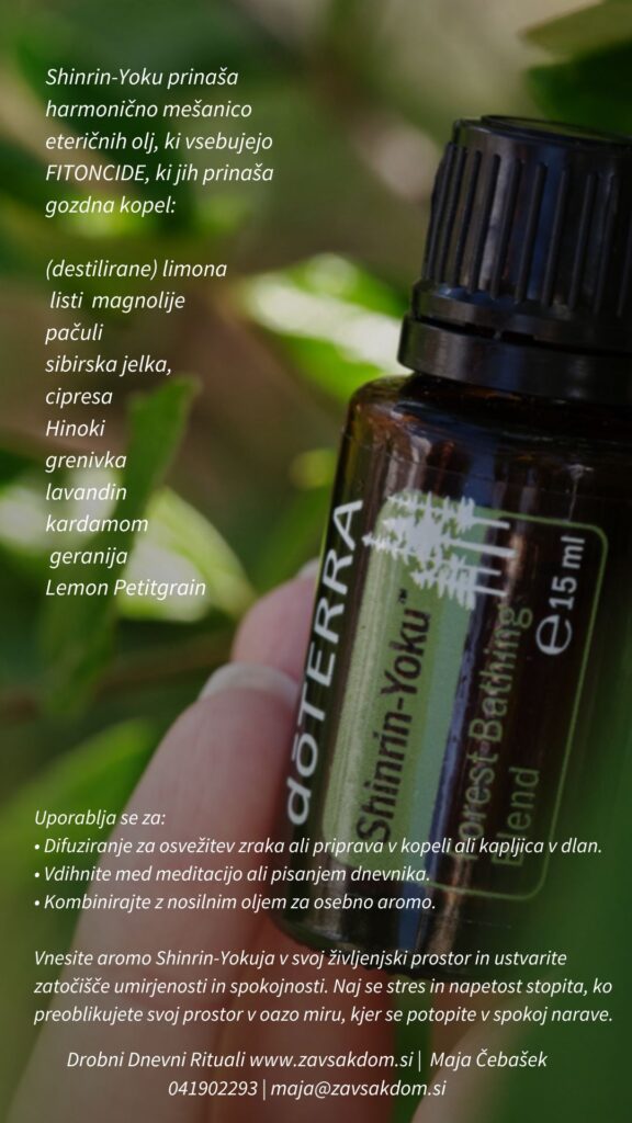 doterra shinrin oku gozdna kopel meditacija maja čebašek 